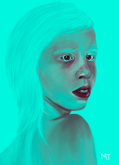 Turquoise portrait study