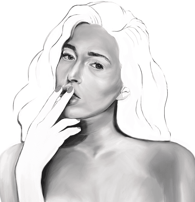 Black and white portrait sketch