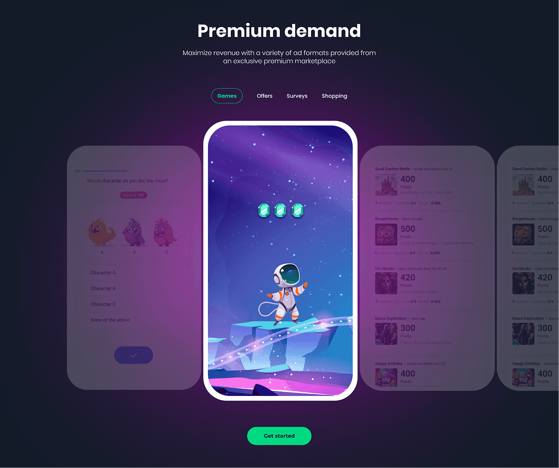Premium demand product showcase