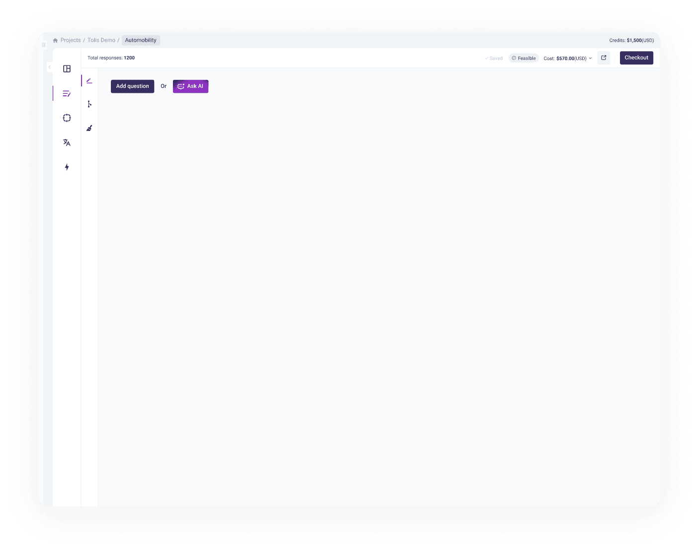 AI placement in an empty questionnaire state