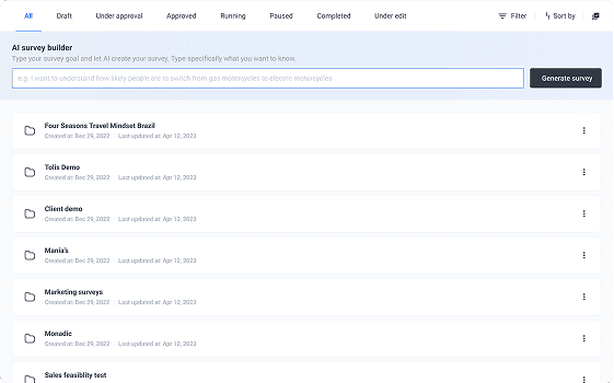 2022 My Surveys AI builder workflow