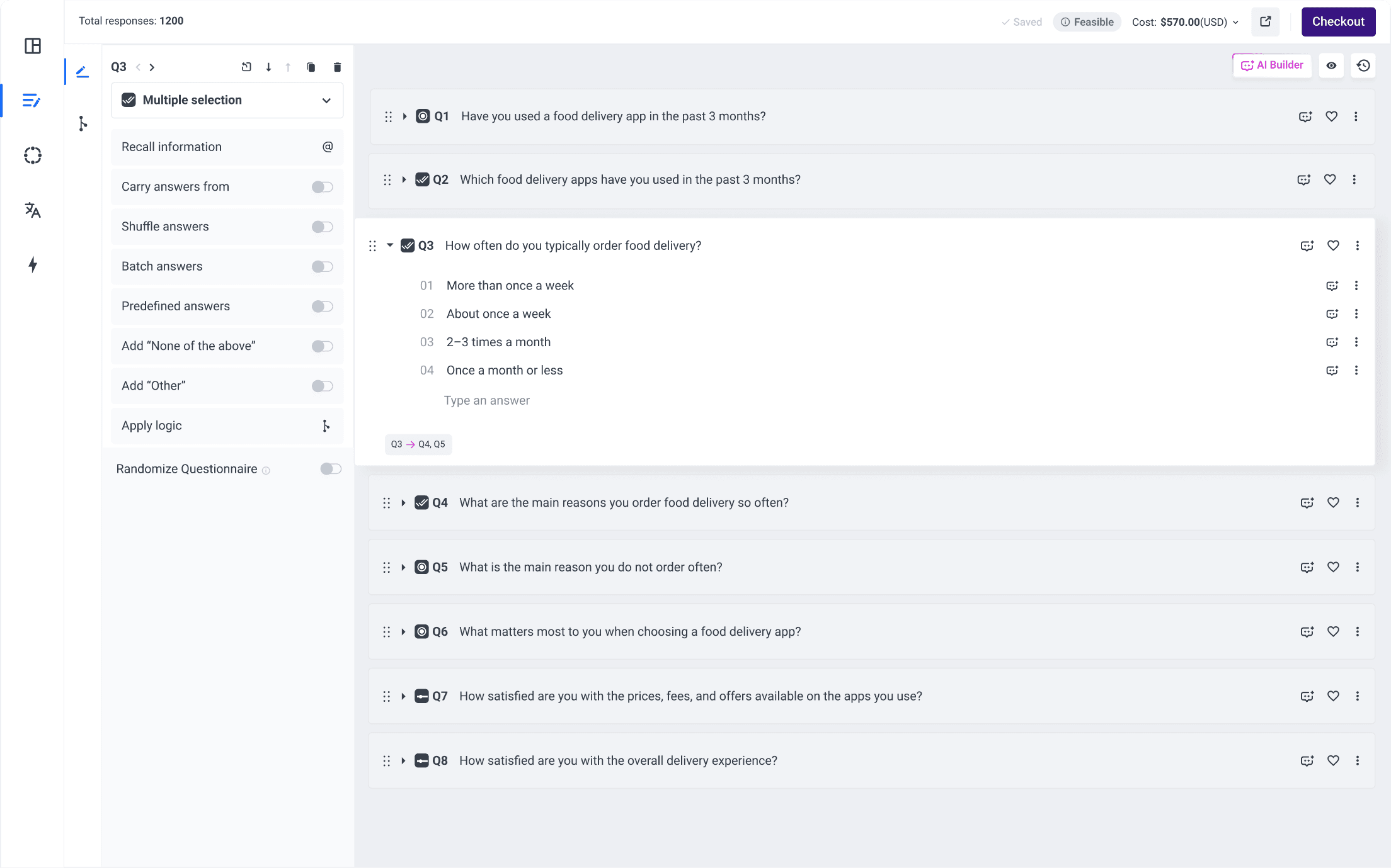 Questionnaire Builder interface preview